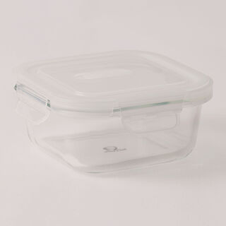  البرتو حافظة طعام زجاج مربعة 300 مل مع غطاء بفتحة تهوية