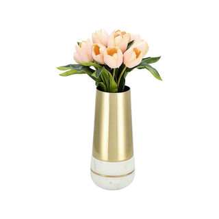 Marble And Aluminum Vase 13*13*28 cm