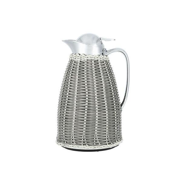 Dallety Steel Vacuum Flask Rattan Design Gray 1L image number 1