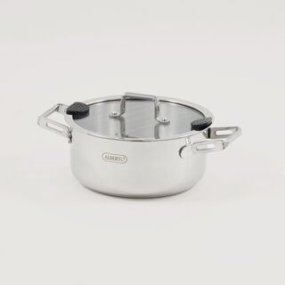 Alberto stainless steel 7pcs cookware set, silver