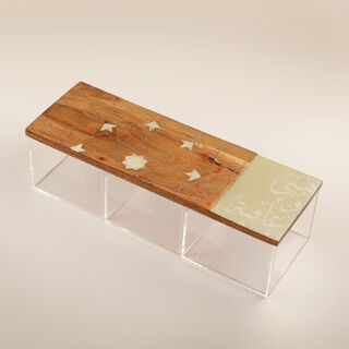 La Mesa metal serving box with lid 35*12*10cm, gold