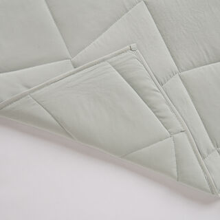 Boutique Blanche 3 Piece Sage Microfiber Polyester Geometric Quilt Set, Super King/King 260*240 Cm