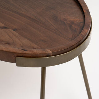 Wooden Oval Side Table Set 2 Pieces