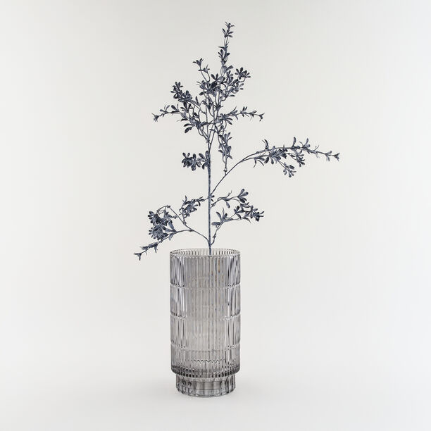 Homez light grey ribbed glass vase 14*14*27.6 cm image number 4
