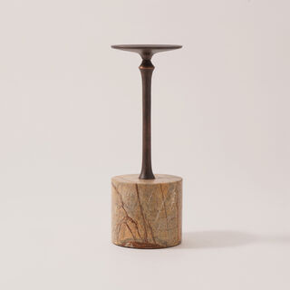 Homez roma antique candle holder 10*10*28cm, beige