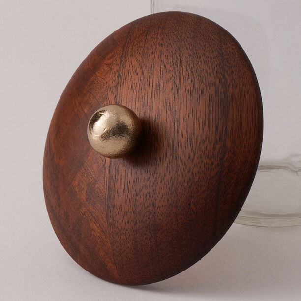 هومز برطمان زجاجي وغطاء خشب بتصميم منحني 10*10*12سم image number 2