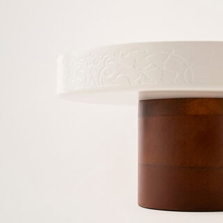 Bahja white wood cake stand 25*25*14 cm