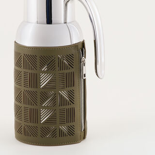 Dallaty stainless steel vacuum flask with leather touch, green 1.3L