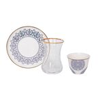 La Mesa Tea And Coffee Set 18 Pieces Blue Metalic Effect image number 2