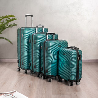 Travel vision durable ABS 4 pcs luggage set, dark green