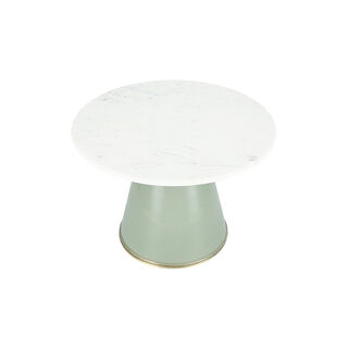 Coffee Table Grey Glass Basewhite Marble Top 61*44 cm