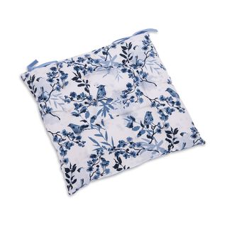 Cottage Kitchen Chair Pad L: 40 * W: 40 Cm Spring Design Blue Color