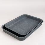 Alberto 2 Pieces Rectangle Forged Aluminum Roaster Set Dark Grey Color image number 1