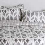 Cottage microfiber block chevron print 6pc king comforter set, grey 220*240cm image number 1