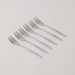 بنتولا طقم شوك حلويات ستانلس ستيل بلمعة مرآة 6 قطع 2.5 ملم image number 0