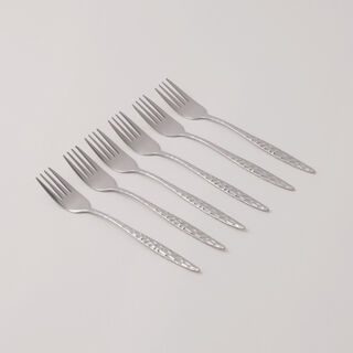 بنتولا طقم شوك حلويات ستانلس ستيل بلمعة مرآة 6 قطع 2.5 ملم