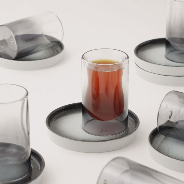 Dallaty porcelain tea cup set 12pcs, black image number 0