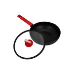 Deep Fry Pan with Glass Lid & Soft Touch Handle image number 1