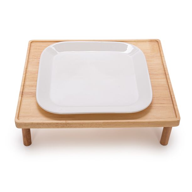 La Mesa Serving Plate With Wooden Base  image number 1