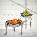 DOUBLE BOWL FRUIT STAND NICKLE PLATED image number 0