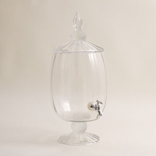 La Mesa clear glass with a silver color spigot beverage dispense 6.5L