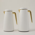 Dallaty set of 2 steel vacuum flask white/gold 1.0L and 1..3L image number 0