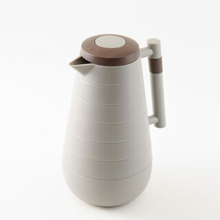 Dallaty plastic vacuum flask with wood 1L, beige