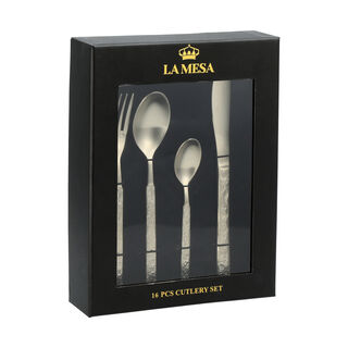 La Mesa 16 Piece Cutlery Set Champagne Gold