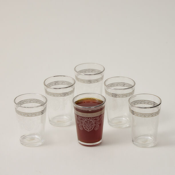 Moroccan Tea Glass Set Silver image number 3