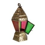Egypytian Lantern Metal And Glass Colored image number 1