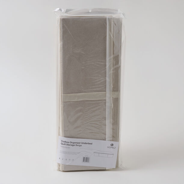 هومز منظم ملابس تخزين بطانيات تحت السرير من البوليستر، بيج 95*38*22 سم image number 4