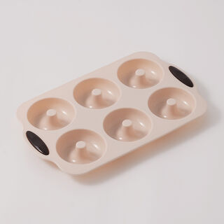 Alberto silicone 6 doughnut cup baking mold 28.5*17.7*2.8cm, beige