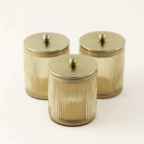 Alberto glass canister set 3pcs, gold image number 1