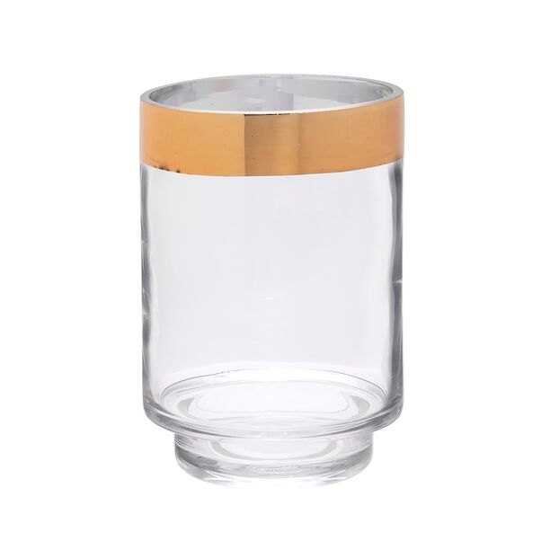 Vase Clear,With Gold Rim Medium image number 0