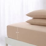Boutique Blanche Fitted Sheet 100% Cotton 300Tc Sateen Super King, Natural 200*200 Cm image number 2