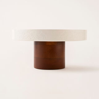 Bahja white wood cake stand 25*25*14 cm