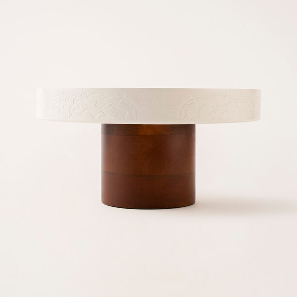 Bahja white wood cake stand 25*25*14 cm image number 0