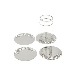 La Mesa 4Pc Steel Coasters Hanaa Silver 9Cm