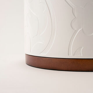 Bahja white wood trash bin 21*21*27 cm