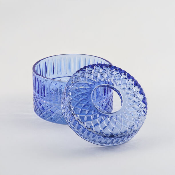 هومز علبة مناديل زجاج أزرق كحلي 16*16*11 سم image number 2