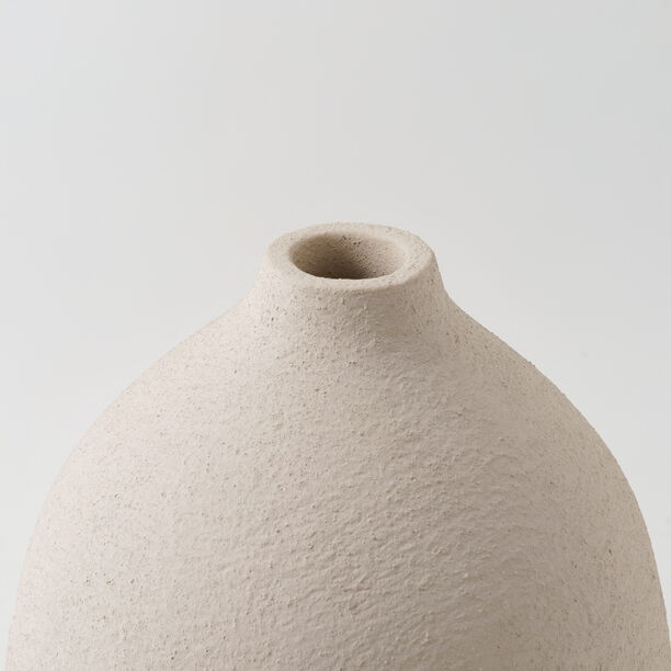 Homez Clay Stone Vase 18*18*20Cm, Offwhite image number 2