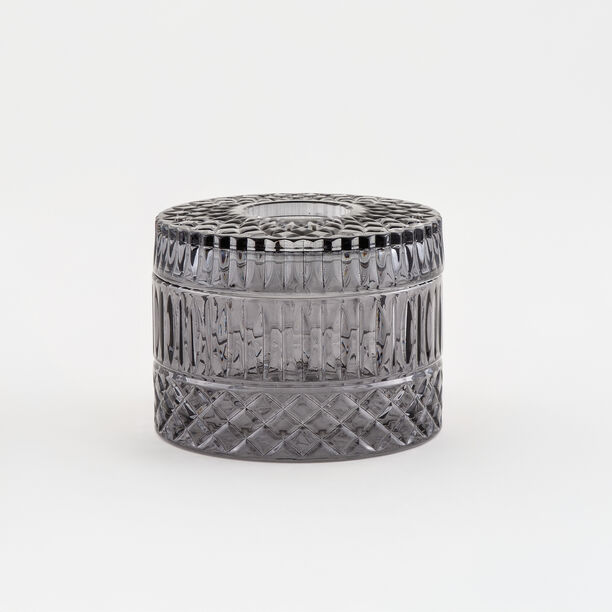 Homez diamond tissure box clear glass 16*16*11cm, grey image number 2