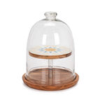 Arabesque 2 Tier Serving Stand With Glass Dome Top image number 0