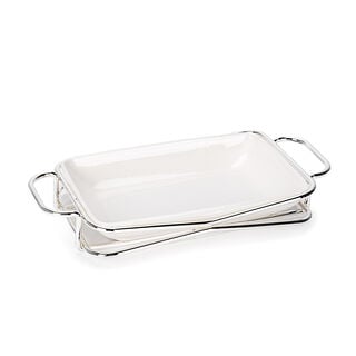 Rectangular Plate With Stand Silver