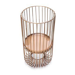 Metal & Glass Candle Holder Gold