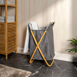 Laundry Bamboo X Frame Hamper