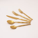 La Mesa gold bamboo pattern stainless steel cutlery set 20 pc image number 0