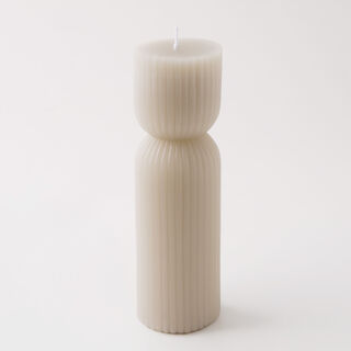 Homez embossed candle 5.5*17cm, grey