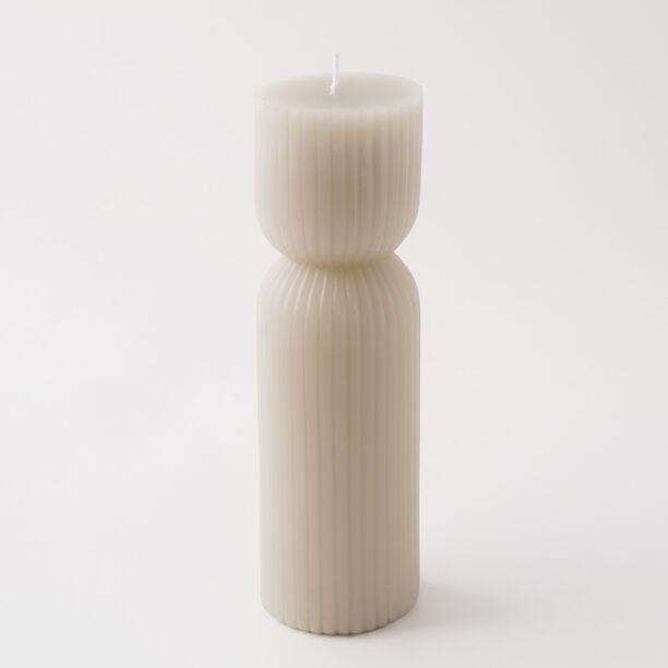 Homez embossed candle 5.5*17cm, grey image number 0