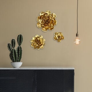 Wall Decoration Flower Gold - 27.5*8.8*29.5 cm